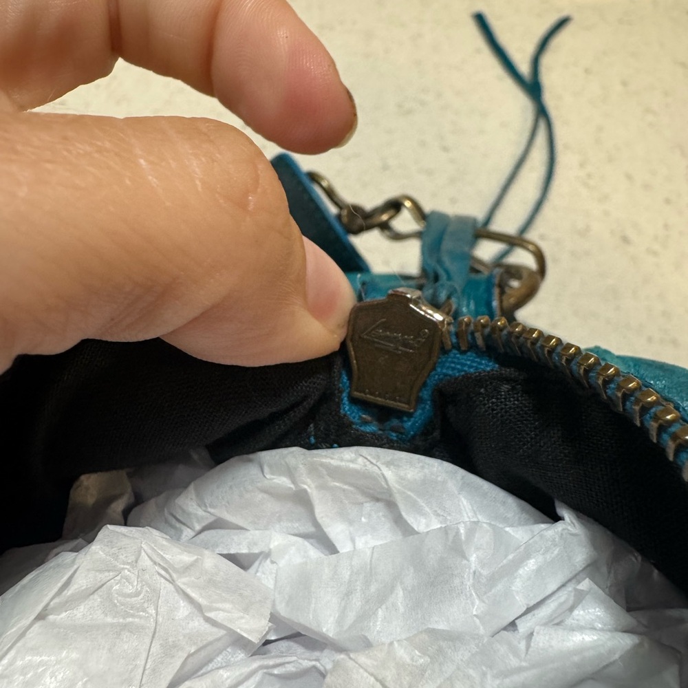 Balenciaga Twiggy Motorcycle Bag – Turquoise Chevre Leather – Authentic RARE - Picture 13 of 16